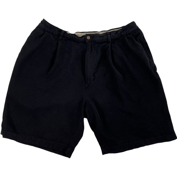 Tommy Bahama Casual Shorts Pleated Silk Black Men 38 x 8" --> (Actual Waist 36") - Picture 1 of 9